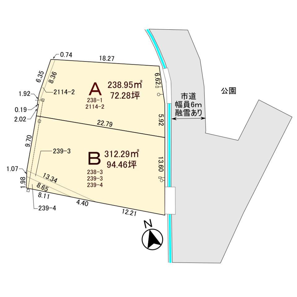 区画図「砺波市石丸分譲地」